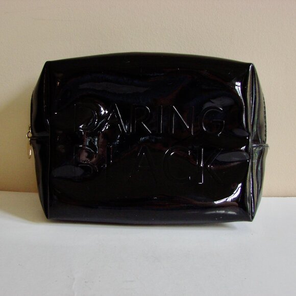 YSL Yves Saint Laurent Daring Black Makeup Bag Pouch Cosmetics Shiny Black - Picture 2 of 8